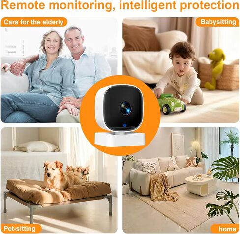 Indoor Security Camera, 2-Way Audio Siren, Night Vision, Smart Wireless Camera for Baby Monitor, Cloud & SD Card Storage, Compatible with Alexa & Google Home in Kuwait