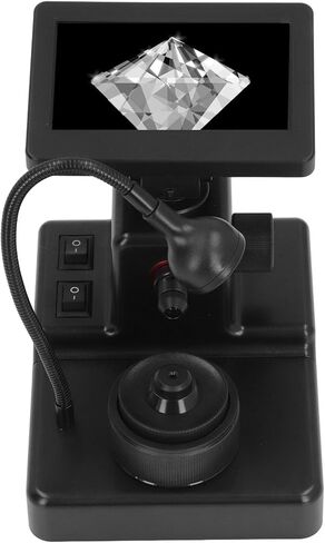 Aumotop مجهر رمز الخصر عالي الوضوح 1000X تكبير شاشة LCD مجهر رقمي لفحص المجوهرات، تركيز قابل للتعديل، مناسب لسطح الجلد، بطارية × 1 in Kuwait