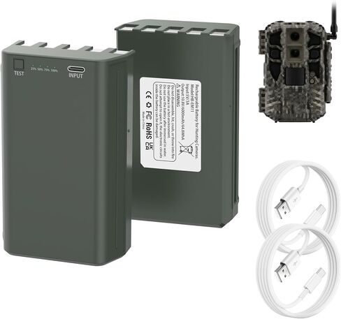 2-Pack 11.1V 7000mAh 77.7Wh خرطوشة بطارية ليثيوم قابلة لإعادة الشحن لكاميرا Stealth Cam Flashback، Deceptor MAX، Fusion MAX Cellular Trail Cameras | استبدال STC-RLCMAX in Kuwait