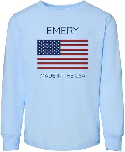 Emery Made in The USA Toddler Kids Long Sleeve T-Shirt in Saudi Arabia