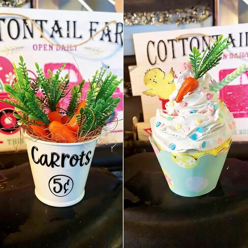 100 PCS Mini Easter Carrots ، الجزر المصطنع الجزر المصطنعة الحلي الخضار الاصطناعية لدائم DIE الحرف عيد الفصح ديكور المنزل الدعائم (#أ) in Saudi Arabia