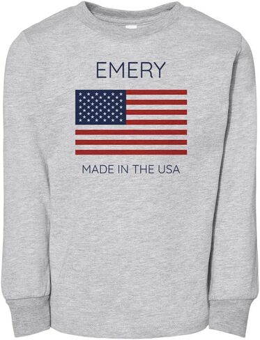Emery Made in The USA Toddler Kids Long Sleeve T-Shirt in Saudi Arabia