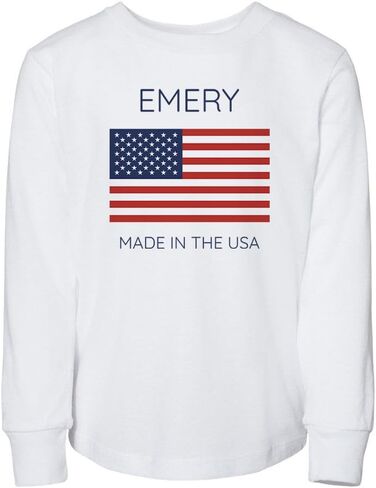 Emery Made in The USA Toddler Kids Long Sleeve T-Shirt in Saudi Arabia