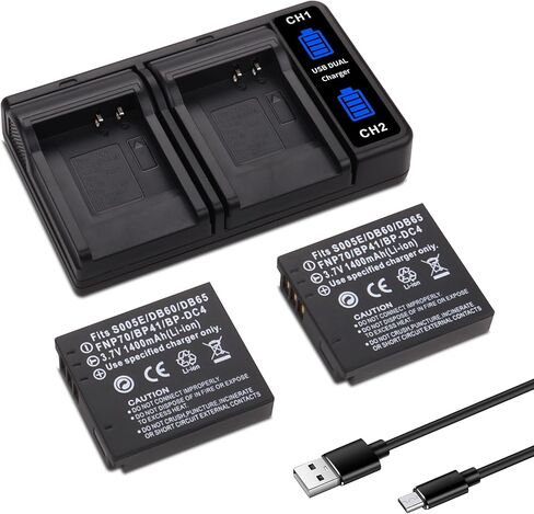 2 حزمة بطاريات S005 S005E وشاحن بطارية لباناسونيك لوميكس CGA-S005 S005E DMW-BCC12، AZ422، AZ425، AZ501، AZ521، AZ522، AZ525، AZ526، AZ527، AZ528 الكاميرات in Kuwait