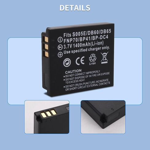 2 حزمة بطاريات S005 S005E وشاحن بطارية لباناسونيك لوميكس CGA-S005 S005E DMW-BCC12، AZ422، AZ425، AZ501، AZ521، AZ522، AZ525، AZ526، AZ527، AZ528 الكاميرات in Kuwait