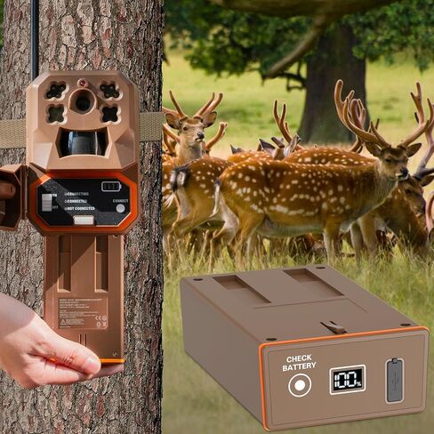 حزمة 4 بطاريات قابلة لإعادة الشحن بقدرة 5000 مللي أمبير في الساعة لكاميرا Moultrie Edge Cellular Trail - شحن سريع 20 وات PD وشاشة رقمية - متوافقة مع Moultrie Edge وEdge Pro وEdge 2 وEdge 2 Pro in Kuwait