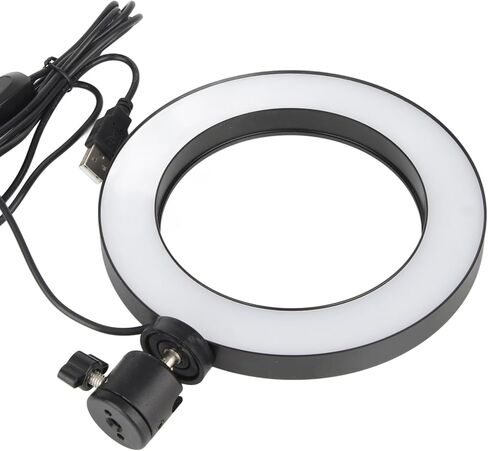 ضوء حلقة LED مقاس 16 سم، ضوء تعبئة قابل للتعديل للتصوير الفوتوغرافي والبث المباشر، 2800 كلفن - 6500 كلفن قابل للتعتيم مع ذراع مرن وحامل ثلاثي القوائم لصورة مكياج مدونات الفيديو in Kuwait