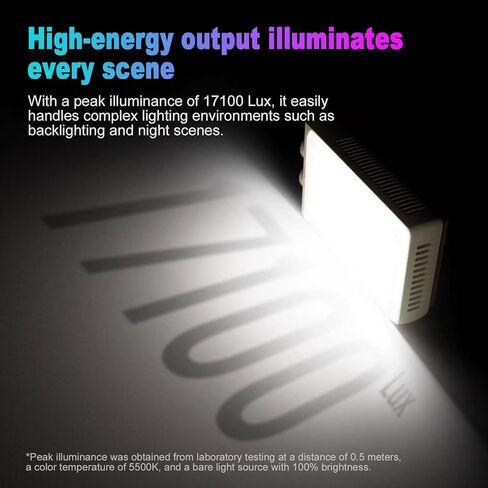 EBTOOLS 40W LED Video Light، 17100Lux High Power Camera Light مع 2700K 8500K CRI 95 TLCI 97 بطارية قابلة للشحن، لإضاءة استوديو إنشاء محتوى التصوير الفوتوغرافي in Kuwait