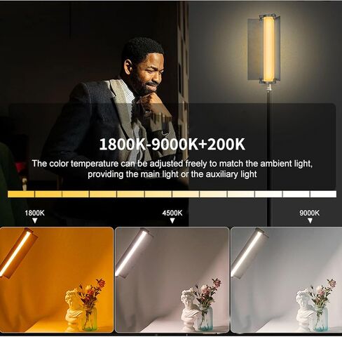 عصا إضاءة LED RGB، ضوء أنبوبي مغناطيسي 15 وات مع حامل ثلاثي القوائم، عصا 1800K-9000K، بطارية 2600 مللي أمبير، لوحة تحكم، فيديو LED محمول للتصوير الفوتوغرافي in Kuwait