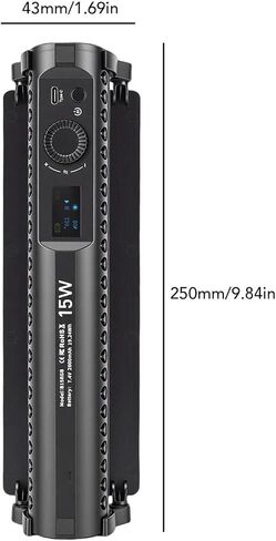 عصا إضاءة LED RGB، ضوء أنبوبي مغناطيسي 15 وات مع حامل ثلاثي القوائم، عصا 1800K-9000K، بطارية 2600 مللي أمبير، لوحة تحكم، فيديو LED محمول للتصوير الفوتوغرافي in Kuwait