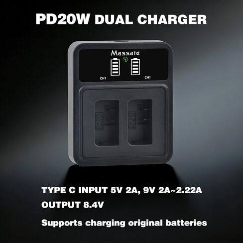 عبوتان من بطارية EN-EL25 بقدرة 1600 مللي أمبير في الساعة وشاحن سريع LED PD20W - طاقة كاملة 2.5 ساعة، بطارية EN-EL25 لكاميرا Nikon Z30 وZ50 وZ50II وZFC وبطارية MH-32 in Kuwait