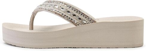 Yellow Box Women's Pacific Flatform Sandal, Round Toe, 1.75 Inch Heel, 1 Inch Platform, Comfortable Flip-Flop in Kuwait