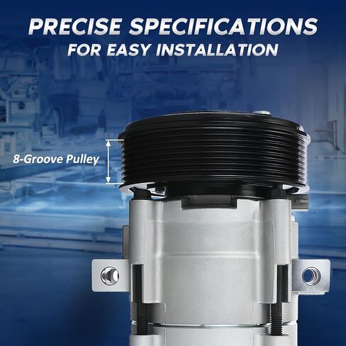 ضاغط التيار المتردد مع 8-Groove Pulley Fit لعام 1997-2001 Ford F-150 ، 1999-2007 F-250 F-350 F-450 F-550 Super Duty ، 2003-2005 ، 2002 Lincoln Blackwood ، 4.6L ، 5.4L ، 6.0L ، 6.8L ، Rappion 19192389 in Kuwait