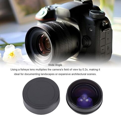 عدسة Fydun Fisheye بزاوية واسعة 0.2X للكاميرا 37 مم من سبائك الألومنيوم والزجاج البصري in Kuwait