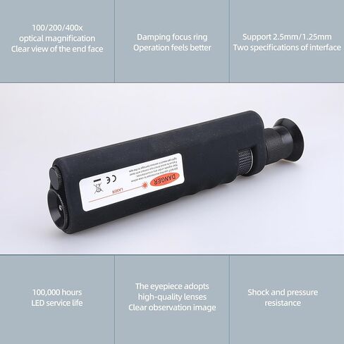 Fiber Optic Inspection Microscope Detector 400X Magnification for SC/LC/FC Connector End Face Inspection Fiber Cable Microscope in Saudi Arabia
