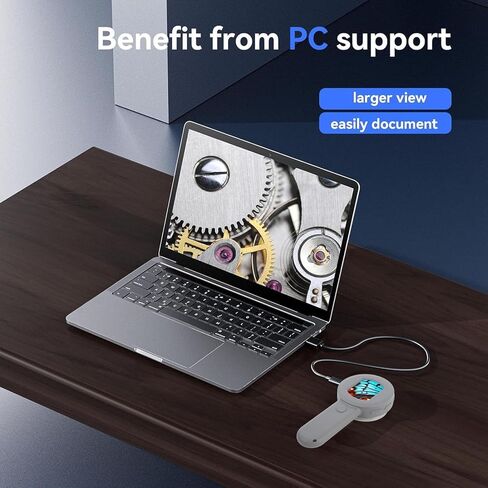 مجهر رقمي من EBTOOLS، تكبير 100X محمول مع شاشة LCD 2 بوصة و8 مصابيح LED، متوافق مع OS X لفحص المجوهرات وعرض ثلاثي الألوان in Kuwait