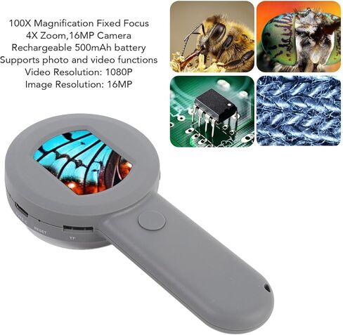 مجهر رقمي من EBTOOLS، تكبير 100X محمول مع شاشة LCD 2 بوصة و8 مصابيح LED، متوافق مع OS X لفحص المجوهرات وعرض ثلاثي الألوان in Kuwait