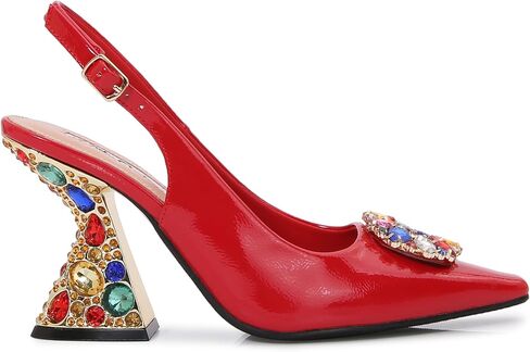 حذاء Lady Couture Spotlight Pump، كعب نسائي مدبب عند الأصابع، كعب متوهج من حجر الراين مع وسادة قدم مريحة، أحذية رسمية متعددة الاستخدامات in Kuwait