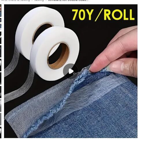 1PC Double-Sided Hot Melt Adhesive Tape Non-Woven Heat-Activated Iron-On for Sewing Edges, Interfacing and DIY Crafts, 1.18inch/3cm in Saudi Arabia