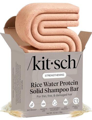 Kitsch Hair Growth | Rice Shampoo Bar for Strengthening | Helps Dry Hair | Made in US | All Natural | Moisturizing | Vegan Solid Shampoo Bar for Hair | Rice Water Shampoo Bar | Zero Waste, 3.2 oz in Saudi Arabia