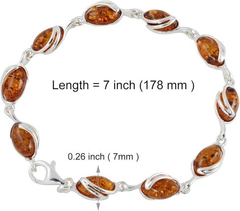 HolidayGiftshops المجوهرات العنبر للنساء - أقراط الفضة والبحر متعددة الألوان ، سوار العنبر ، قلادة العنبر Gemma - مجموعة المجوهرات الفضية الاسترليني in Saudi Arabia