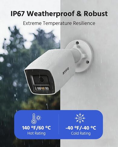كاميرا أمان سلكية صوتية 2 ميجابكسل من ANNKE، 4 حزم 1080 بكسل HD TVI إضافية لكاميرات CCTV التناظرية الخارجية، محادثة ثنائية الاتجاه، إضاءة مزدوجة ذكية، رؤية ليلية ملونة، IP67، عدسة 3.6 مم، أبيض in Kuwait