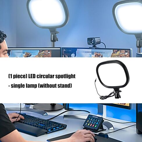 ضوء LED احترافي مع حامل هاتف، أوضاع إضاءة متعددة للتصوير الفوتوغرافي في الاستوديو لثلاثية أقسام، درجة حرارة اللون، تثبيت على مصباح البث المباشر، مكياج خافت للضوء in Kuwait