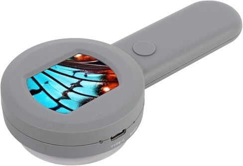 مجهر رقمي، شاشة LCD مقاس 2 بوصة، تكبير 100X مع 8 مصابيح LED قابلة للتعديل لفحص المجوهرات والاستخدام التعليمي in Kuwait