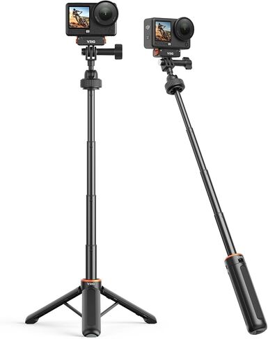 حامل ثلاثي القوائم من VRIG Mini Selfie Stick لـ GoPro Hero 13 12 11 10 9,360 كاميرا فيديو محمولة، عصا سيلفي بمقبض Monopod لـ Xtra Edge Pro، Insta360 X5، DJI Osmo Action 6/5pro/4، ملحقات Osmo Nano in Kuwait
