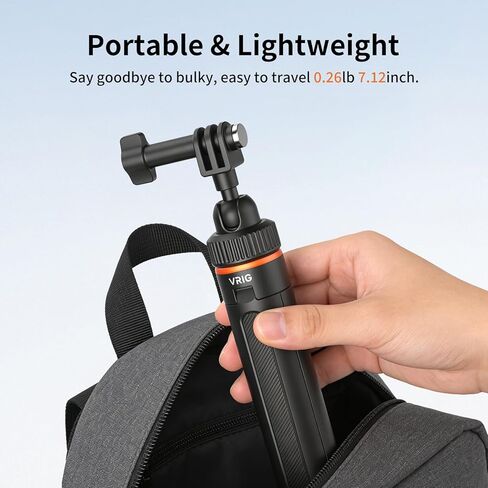 حامل ثلاثي القوائم من VRIG Mini Selfie Stick لـ GoPro Hero 13 12 11 10 9,360 كاميرا فيديو محمولة، عصا سيلفي بمقبض Monopod لـ Xtra Edge Pro، Insta360 X5، DJI Osmo Action 6/5pro/4، ملحقات Osmo Nano in Kuwait
