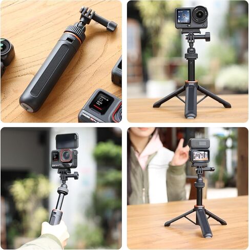 حامل ثلاثي القوائم من VRIG Mini Selfie Stick لـ GoPro Hero 13 12 11 10 9,360 كاميرا فيديو محمولة، عصا سيلفي بمقبض Monopod لـ Xtra Edge Pro، Insta360 X5، DJI Osmo Action 6/5pro/4، ملحقات Osmo Nano in Kuwait