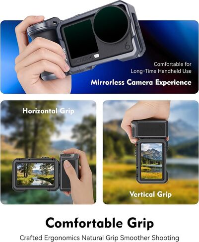 مجموعة قبضة الشارع بلوتوث لـ DJI Osmo Action 6، قفص كاميرا من سبائك الألومنيوم مع إطلاق مغناطيسي سريع، مقبض لاسلكي عن بعد، تصوير أفقي ورأسي، حذاء بارد وحامل 1/4 بوصة in Kuwait