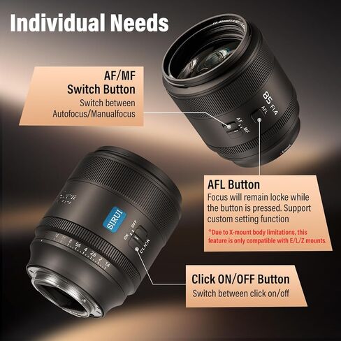 مجموعة عدسات التركيز التلقائي SIRUI Aurora F1.4 بإطار كامل، صورة مقربة 85 مم وعدسة رئيسية بزاوية واسعة 35 مم لكاميرات E Mount FX3، FX6، سلسلة A7، سلسلة A7R، سلسلة A7S، A9، ZV-E1، أسود in Kuwait