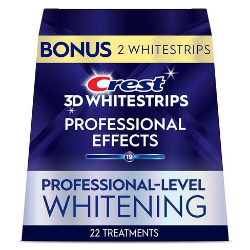Crest 3D Whitestrips, Professional Effects، مجموعة شرائط تبييض الأسنان، 44 شريطًا (22 قطعة) in Kuwait