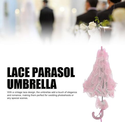 Yosoo Lace Wedding Umbrella, Handcrafted Lace Parasol for Bridal Party, Elegant Photography Prop with Comfortable Grip, Suitable for Most Scenes, Household Usage in Saudi Arabia