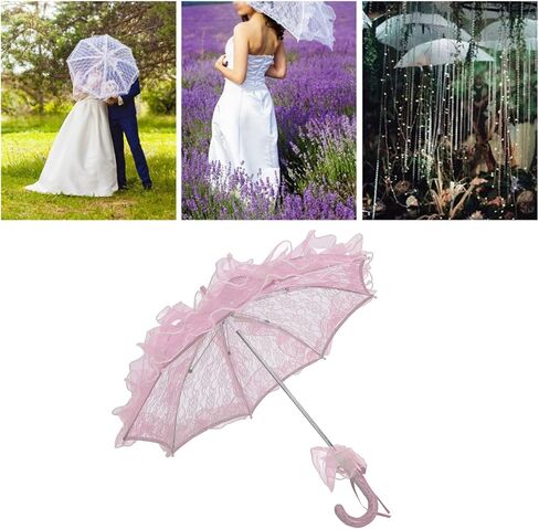 Yosoo Lace Wedding Umbrella, Handcrafted Lace Parasol for Bridal Party, Elegant Photography Prop with Comfortable Grip, Suitable for Most Scenes, Household Usage in Saudi Arabia