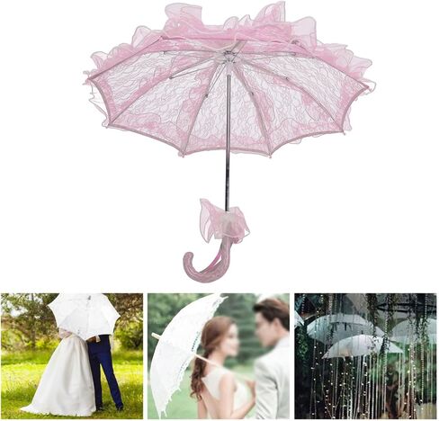 Yosoo Lace Wedding Umbrella, Handcrafted Lace Parasol for Bridal Party, Elegant Photography Prop with Comfortable Grip, Suitable for Most Scenes, Household Usage in Saudi Arabia