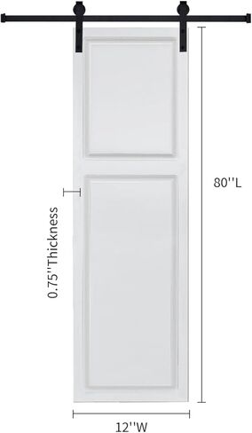 2-Panel Cottage Style Barn Door 3/4" Thick MDF Milk White - CNC-Crafted Design - Elegance in Kuwait