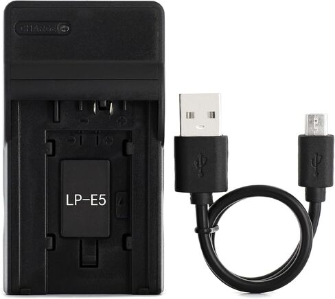 Norifon LP-E5 USB Charger for Canon EOS 1000D, EOS 450D, EOS 500D, EOS Kiss F, EOS Kiss X2, X3, EOS Rebel T1i, XS, Xsi Camera and More in Kuwait