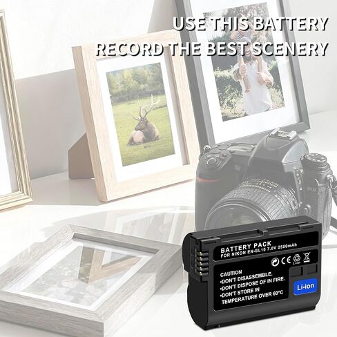 بطارية بديلة EN-EL15 EL15a EL15b EL15c (2550 مللي أمبير) متوافقة مع Nikon ZF Z6 Z7 Z8 D750 D850 D7000 D7100 D7200 D7500 D500 D600 D610 D780 D800 D800E D810 D810A in Kuwait