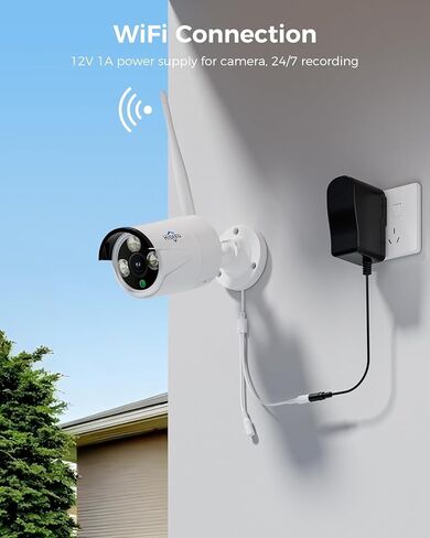 كاميرا مراقبة Hiseeu 4K 8MP، تسجيل 24/7، تعمل بالقابس السلكي، كاميرا WiFi لاسلكية 2.4G/5G، رؤية ليلية ملونة، صوت ثنائي الاتجاه، مقاومة للماء IP66 (بدون فتحة SD، تخزين سحابي قائم على الاشتراك) in Kuwait
