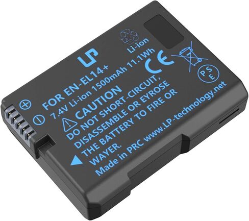 بطارية LP EN-EL14 EN-EL14a قابلة لإعادة الشحن، بطارية 1500 مللي أمبير في الساعة متوافقة مع نيكون D3500، D5600، D3300، D5100، D5500، D3100، D3200، D5200، D5300، D3400، DF، Coolpix P7000، P7100، P7700، كاميرات P7800 in Kuwait