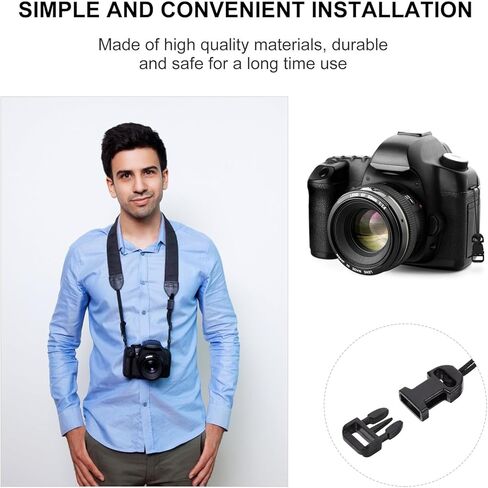 مجموعة أبازيم حزام الكاميرا سريعة الفك 8 قطع من Vaguelly مع موصلات نظام Qd لكاميرات Dslr والكاميرات عديمة المرآة المتوافقة مع التصوير الفوتوغرافي المنعكس بعدسة واحدة والتقاط الصور in Kuwait