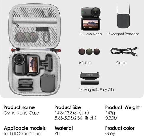 حقيبة حمل Osmo Nano لـ DJI Osmo Nano لـ Xtra Atto ملحقات حماية محمولة من جلد البولي يوريثان حقيبة تخزين للسفر في الهواء الطلق مدونات الفيديو in Kuwait