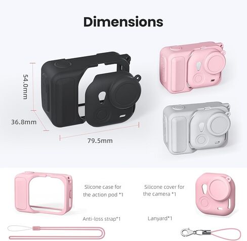 Silicone Case for Insta360 Go Ultra Cases Full Body Sleeve Protective Cover Compatible with Insta360 Go Ultra Camera Accessories with Enhanced Grip, Anti-Scratch Lens Cap, Pink in Kuwait