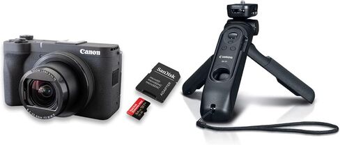 Canon PowerShot V1 Premium Vlogger Kit، كاميرا هجينة، عدسة تكبير مدمجة ذات زاوية واسعة جدًا، فيديو بدقة 4K، تصميم مضغوط in Kuwait