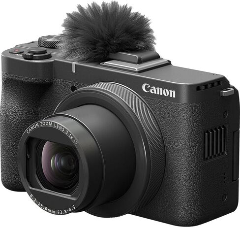 Canon PowerShot V1 Premium Vlogger Kit، كاميرا هجينة، عدسة تكبير مدمجة ذات زاوية واسعة جدًا، فيديو بدقة 4K، تصميم مضغوط in Kuwait