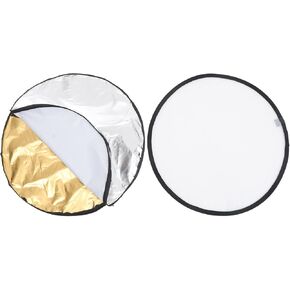 COHEALI 5-in-1 Folding Photography Light Reflector 60cm Portable Round Reflective Board with Carry Bag for Studio and Outdoor Photo Lighting in Kuwait