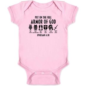 Pop Threads Put on the Full Armor of God Ephesians Christian Infant Baby Boy Girl Bodysuit in Kuwait