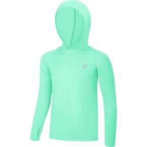 Runhit Boys & Toddler UPF 50+ Rash Guard Hoodie Kids UV Sun Protection Long Sleeve Shirt for Fishing Outdoor Beach Camping in Saudi Arabia